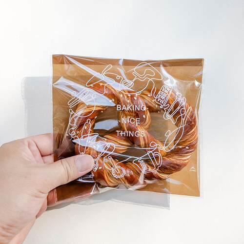贝果面包包装袋自粘单独碱水包塑料切片手撕吐司牛角包自封袋烘焙