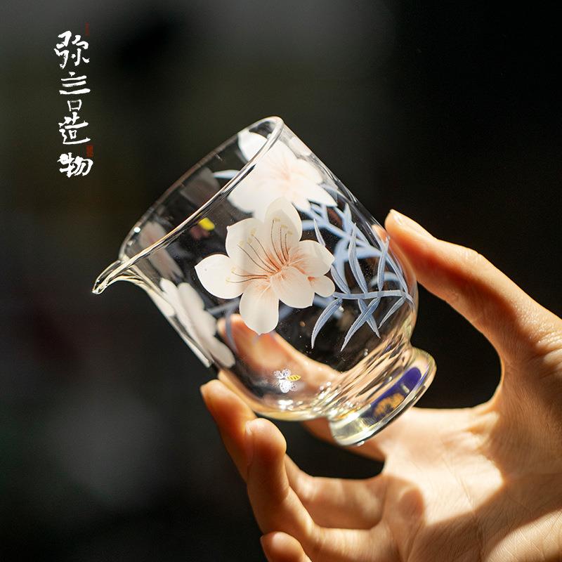 弥耐热高硼硅玻璃公道杯透明分茶器茶海家用均杯匀杯高颜值不烫手