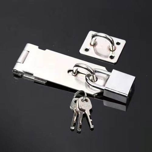 合页锁扣304不锈钢门锁扣搭扣90度直角挂锁老式门栓锁扣插销