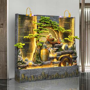 水幕墙流水假山喷泉景鱼厅公司酒店客别墅庭观院缸循ZNA环水装 饰