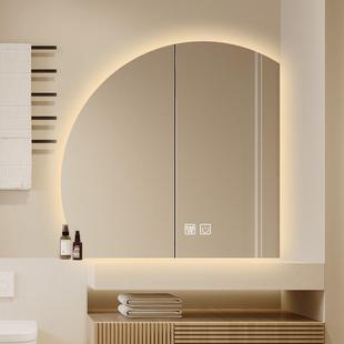 异形半圆智妆浴室led带灯镜镜卫生间能镜子防297雾洗手台化镜壁挂