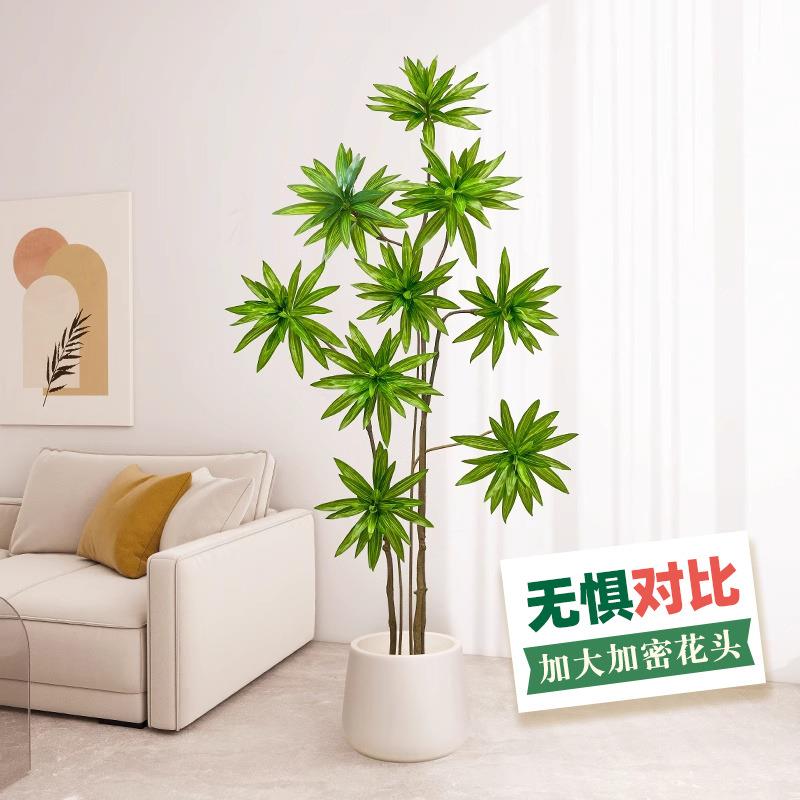 Z5假花绿植落地仿生植物室内轻奢假盆栽花百合竹盆景