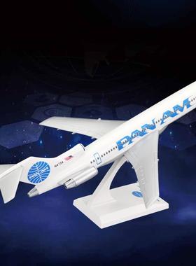 拼装飞机模型波音B727-200泛美航空客机安捷航空航模礼品摆件ABS