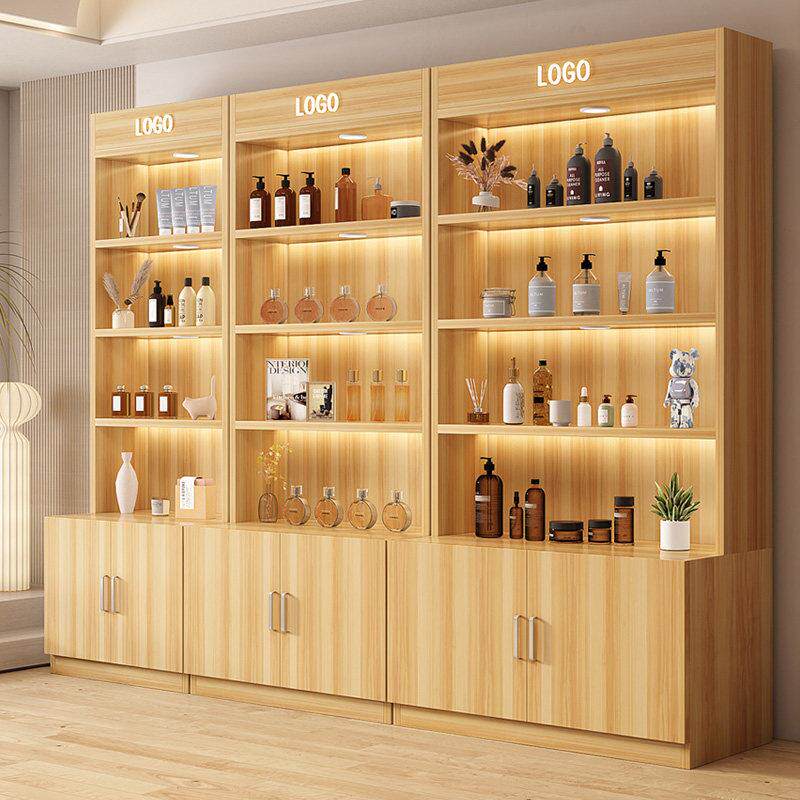 化妆品展示柜带灯礼品样品展示架化妆品展柜产品展示柜美容院柜子