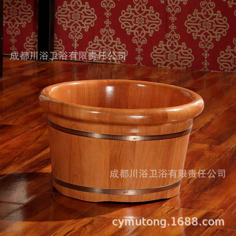 川浴木桶泡脚桶实木足浴桶家用泡脚木桶洗脚盆保温橡木盆足疗桶
