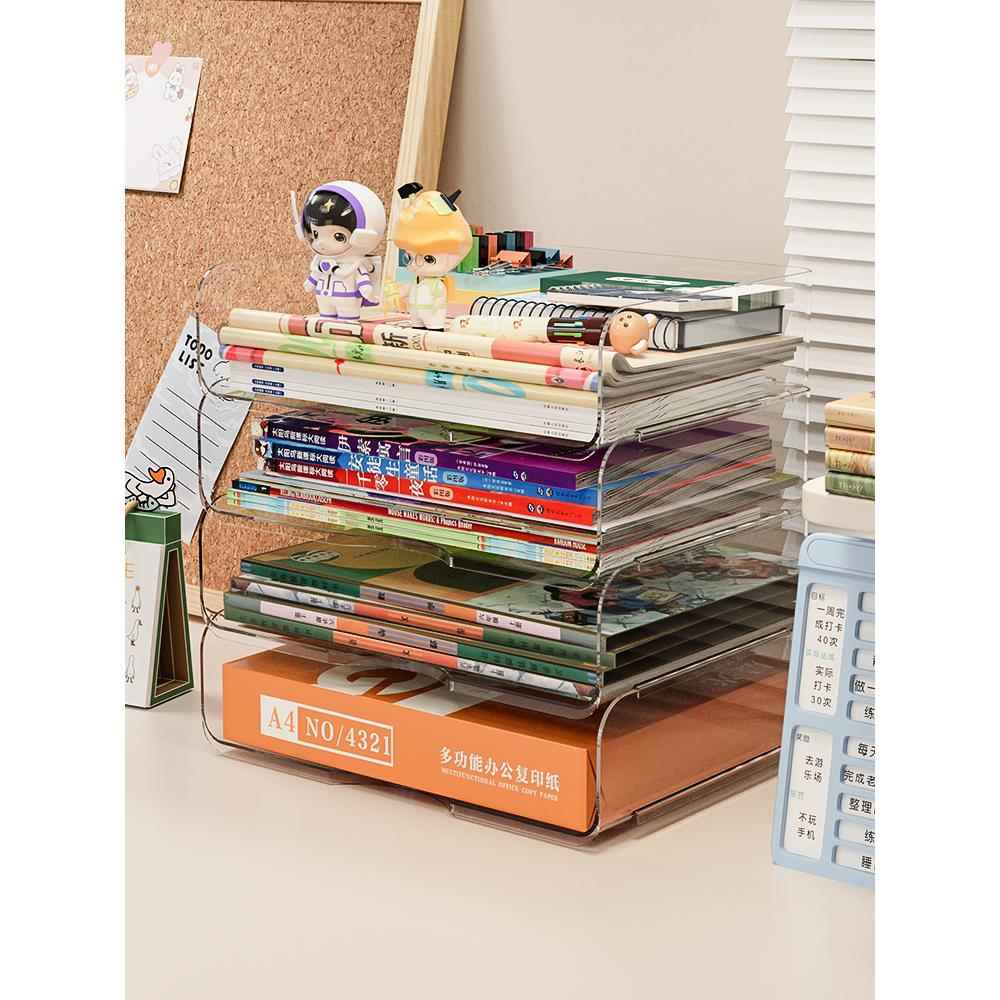 书桌储物架小学生文具分层写字台文件信息多层整理桌面书籍