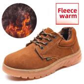 保暖抗寒电焊女士工地牛筋底钢包头防砸防刺穿工作鞋 劳保鞋 男冬季