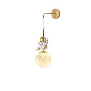 儿童房壁灯男孩卧室床头壁灯现代简约极简2023新款网红全铜小吊灯