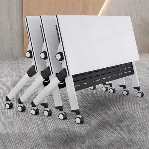 折叠培训桌会议桌椅组合可移动多功能带轮子长条桌子会议室办公桌