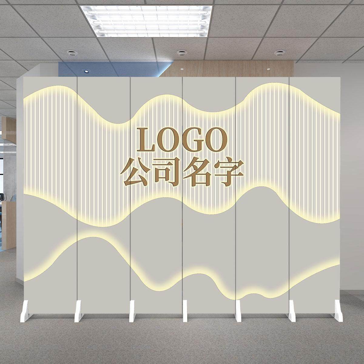 2025个性屏风隔断办公室背景现代简约前台开 门课堂双面可移动折
