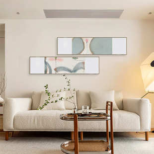 陈家泠新中式卧室床头装饰画原木风日式客厅背景墙横幅民宿挂画