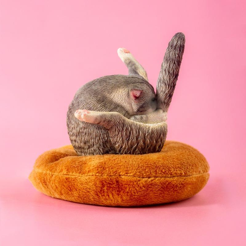JXK 1/6 鸡腿猫动物仿真模型 可爱创意搞怪宠物猫咪潮玩摆件道具