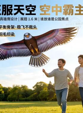 2026年新款风筝春季户外露营亲子互动用玩具微风易飞大型老鹰纸鸢