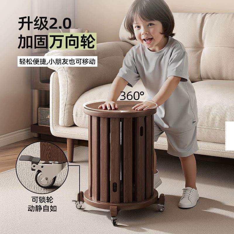 工厂直销实木凳子可叠放圆凳组合矮凳家用餐桌板凳备用叠叠凳
