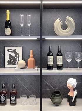 现代样板间酒柜简约软装家居饰品挂画 画酒具创意陶瓷摆饰组合ZH3