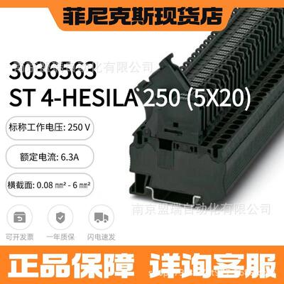德国菲尼克斯 ST 4-HESILA 250 (5X20) - 3036563 保险丝接线端子