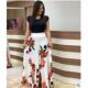 blocked long skirt Flower women color for print