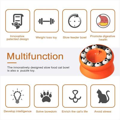 Cat Bowl Puzzle Toy Leak Food Slowly Feed Keep Cat Stomach H