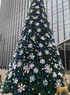 大型架圣诞树5-30米带球框圣套装诞户外美陈装饰摆件节BBY发光圣