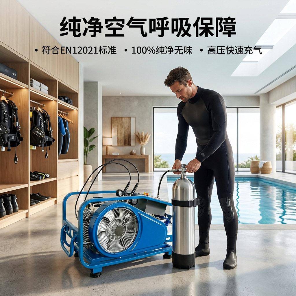 塔虎全自动框架式PLC控制30MPa潜水呼吸空气压缩机符合EN12021标