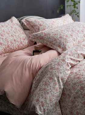 秋冬新品花卉印花全棉XW态磨暖四件套亲肤双人保生被套毛床单床品