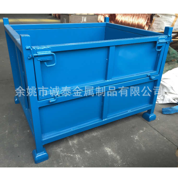 金属物料箱仓库折叠网箱立体仓储网格铁笼子汽车物流器具慈溪厂家