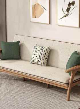 沙发户人季型冬夏用科技布四发两沙实木小白蜡YLL木现11代简约三