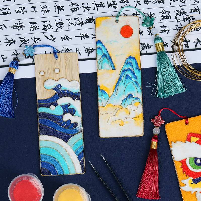 掐丝珐琅画diy手工材料包书签挂件景泰蓝diy非遗传统文化礼物