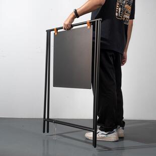a218字展示架创意铁艺告落地广牌可移动折叠指示口招牌 店铺门立式