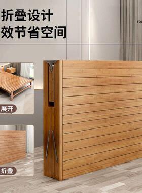 竹床折一叠床加厚折叠成人单凉人双LOC人床出租房折叠沙发床两用