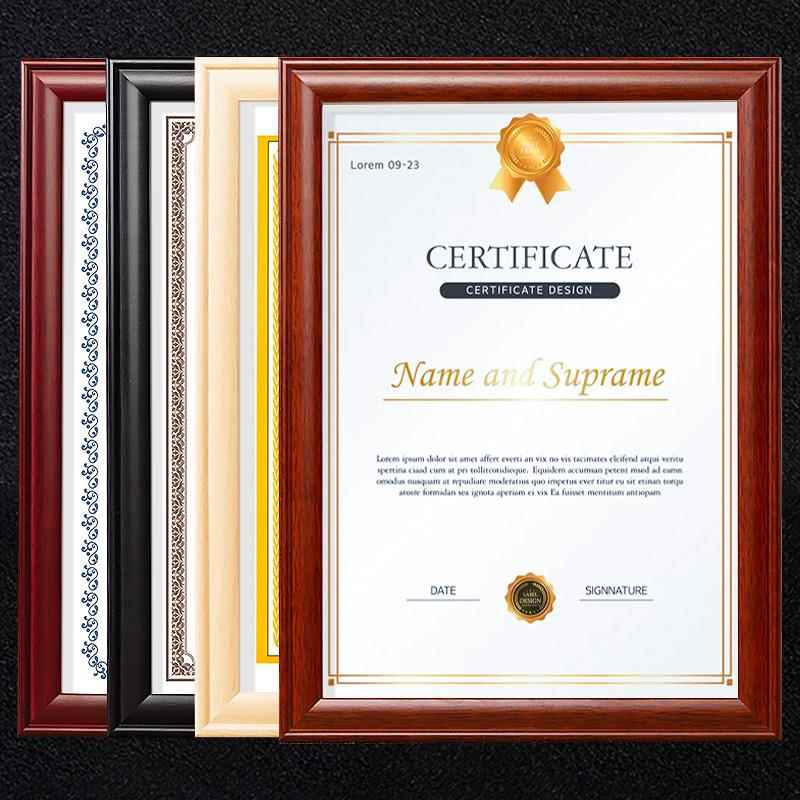 实木A4证书相框A3营业执照保护套镜框卫生许可证框奖状框定制挂墙