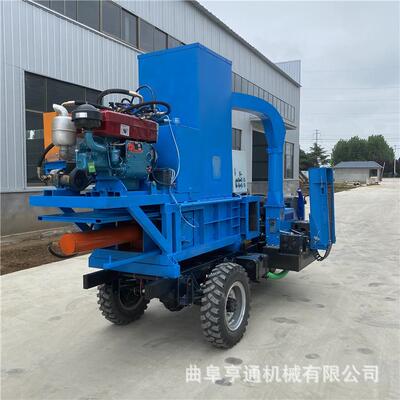 三缸储块ZRD机 压木箱刨碎花压块机 三轮车载青干湿秸秆粉打包压