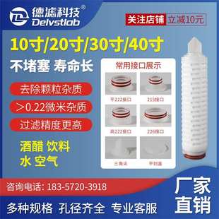 PP折叠滤芯保安过滤器聚丙烯耐酸碱实验室酒类饮料油漆工业过滤芯