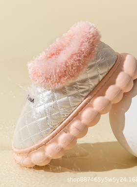 棉拖鞋女士冬天防水情侣厚底家居家用eva拖鞋包跟外穿居家休闲