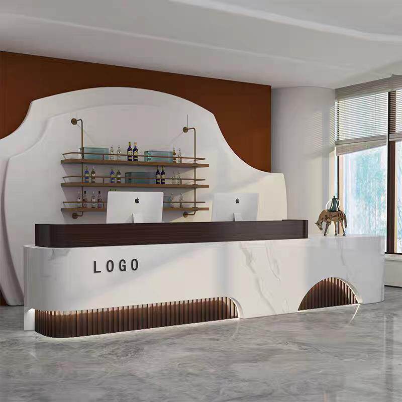 简约创意收银台办公大厅时尚个性接待吧台店铺收银台烤漆现代前台