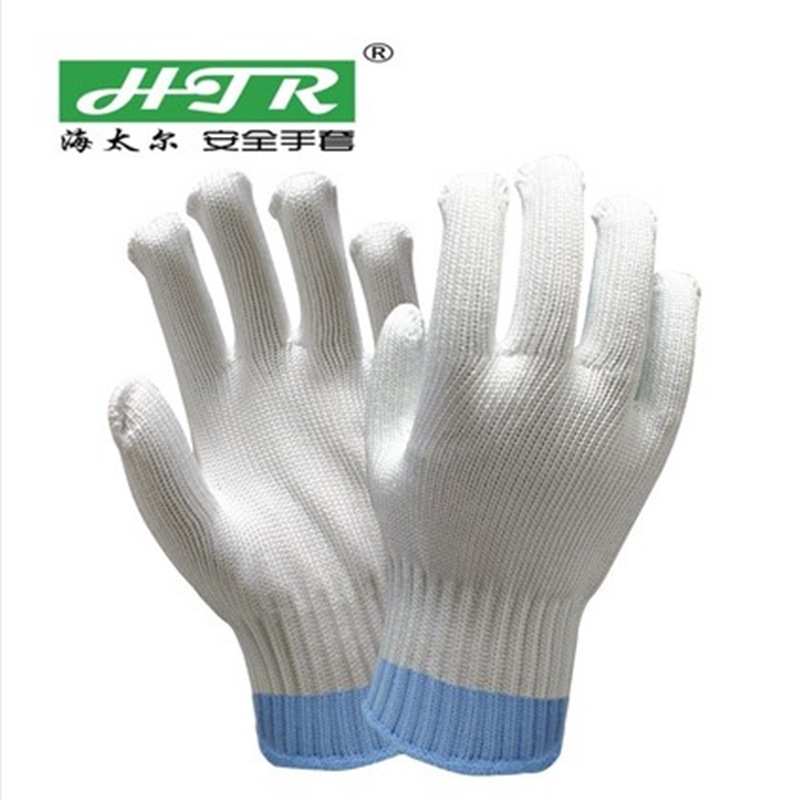 海太尔(HTR)钢丝防割手套 针织手腕白色防割劳保手套  0073