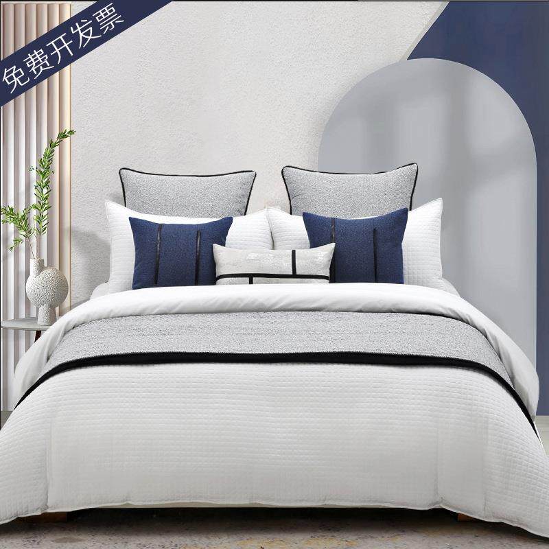 轻奢现代样板间床品高端软装家具卖场别墅床上用品可多件套