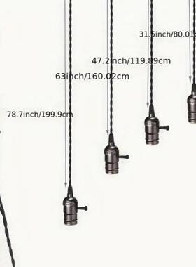 花款开关线串QD-麻花4联灯头线欧规挂美规麻跑马灯灯座悬开关线头