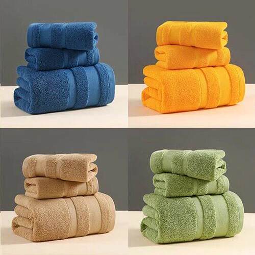 Cotton bath towel facecloth hand towels 3pcs 纯棉浴巾三件套