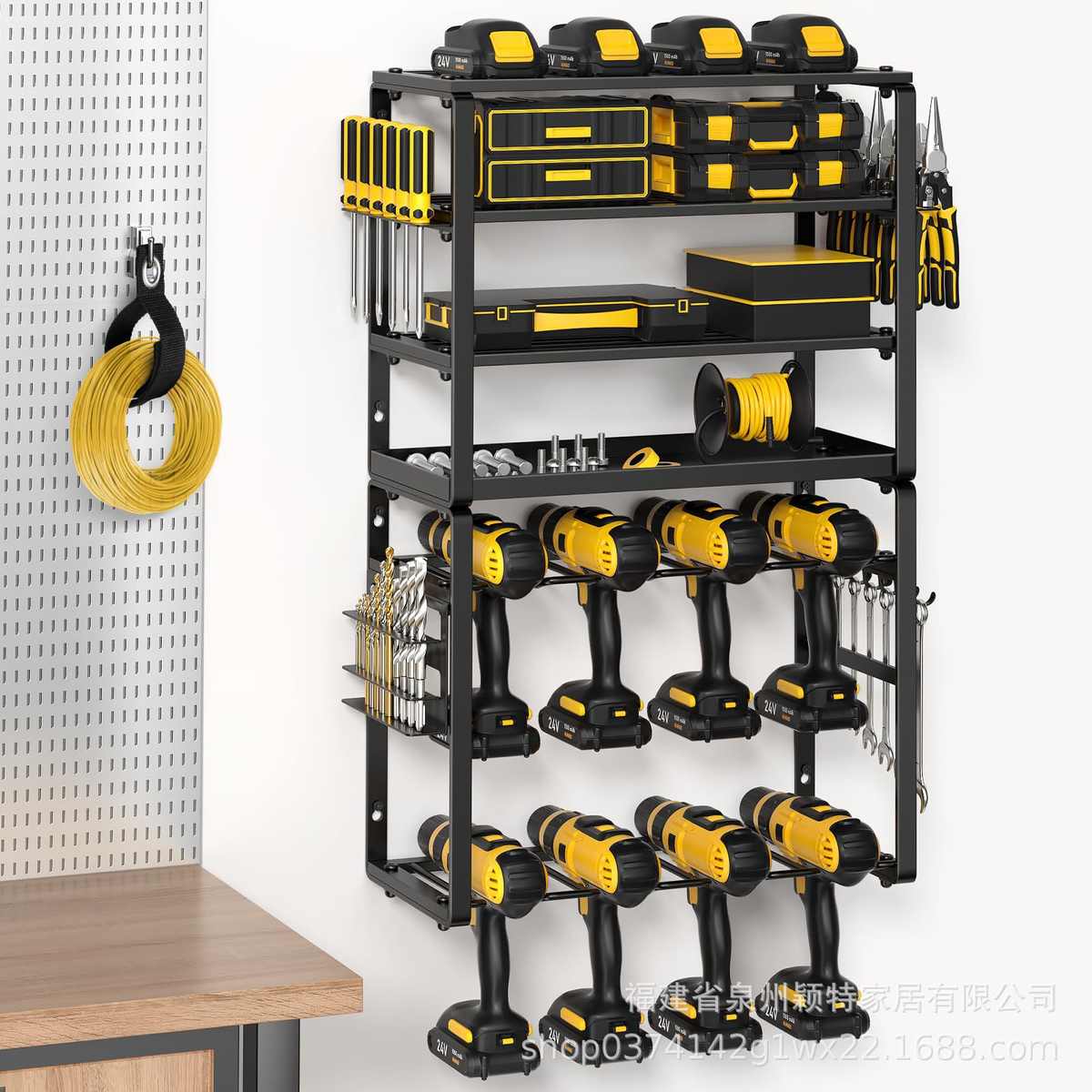 新款电动工具架电钻螺丝刀电钻架收纳架壁挂式简约车库置物架