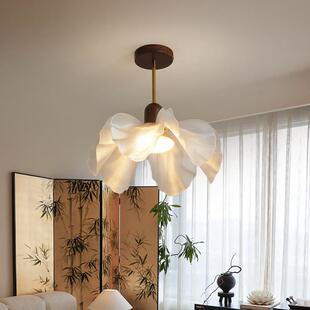 花瓣灯法式吊灯中古侘寂风设计房间餐厅灯具宋式美学卧室书房灯具