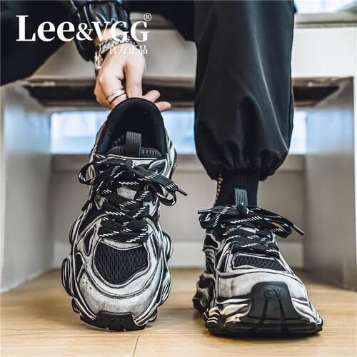 Lee&vgg潮牌老爹鞋男2026新款复古休闲百搭软底运动网红爆款男鞋