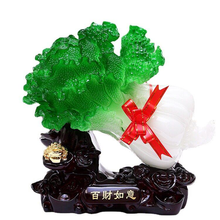 包邮玉白菜摆件工艺品客厅家居装饰品公司饭店铺花店乔迁开业礼品