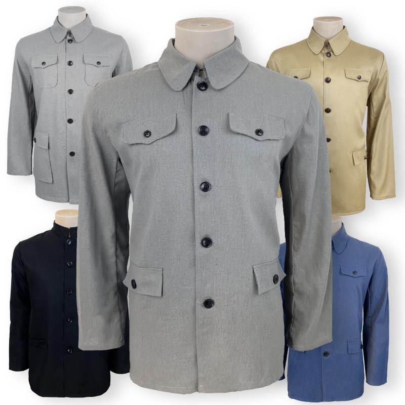 老款中山装男外套覆古上衣干部中山服中式服装国风装老头怀旧衣服