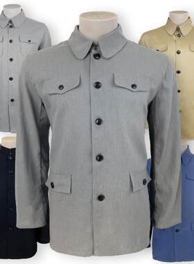 老款中山装男外套覆古上衣干部中山服中式服装国风装老头怀旧衣服