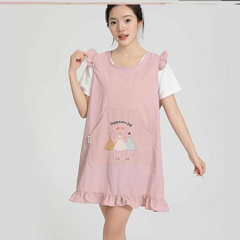 厨房家用2024新款做饭女工作服可爱围裙公主马甲上班用的防油洋气