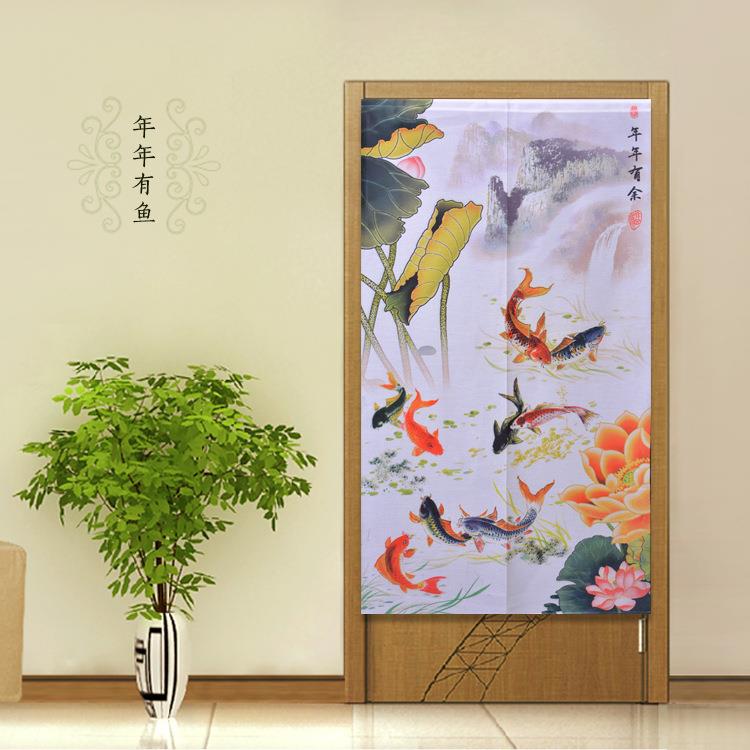 客厅布艺门帘客厅卧室透气隔断挂帘涤棉麻书房门帘小窗帘成品