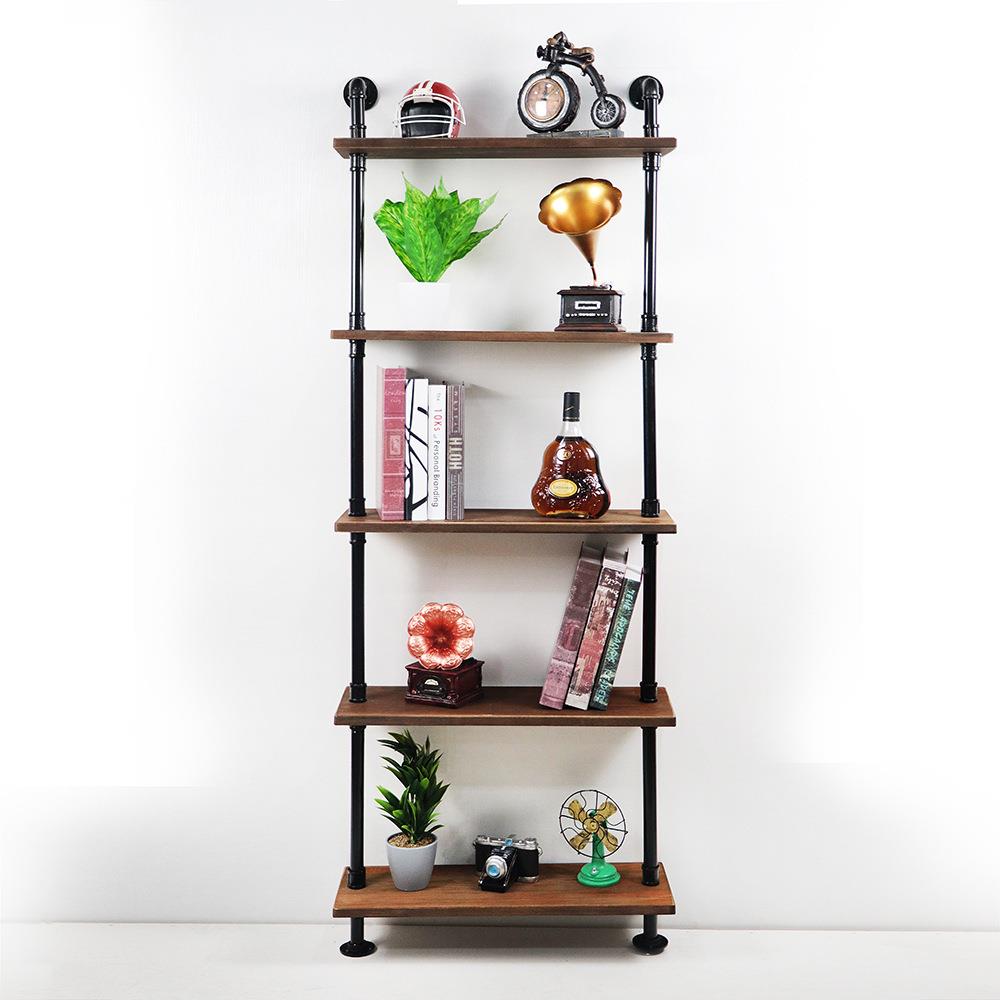 艺管墙上置物架水酒架铁墙装饰创意复KCS古书架工业风隔板壁挂架
