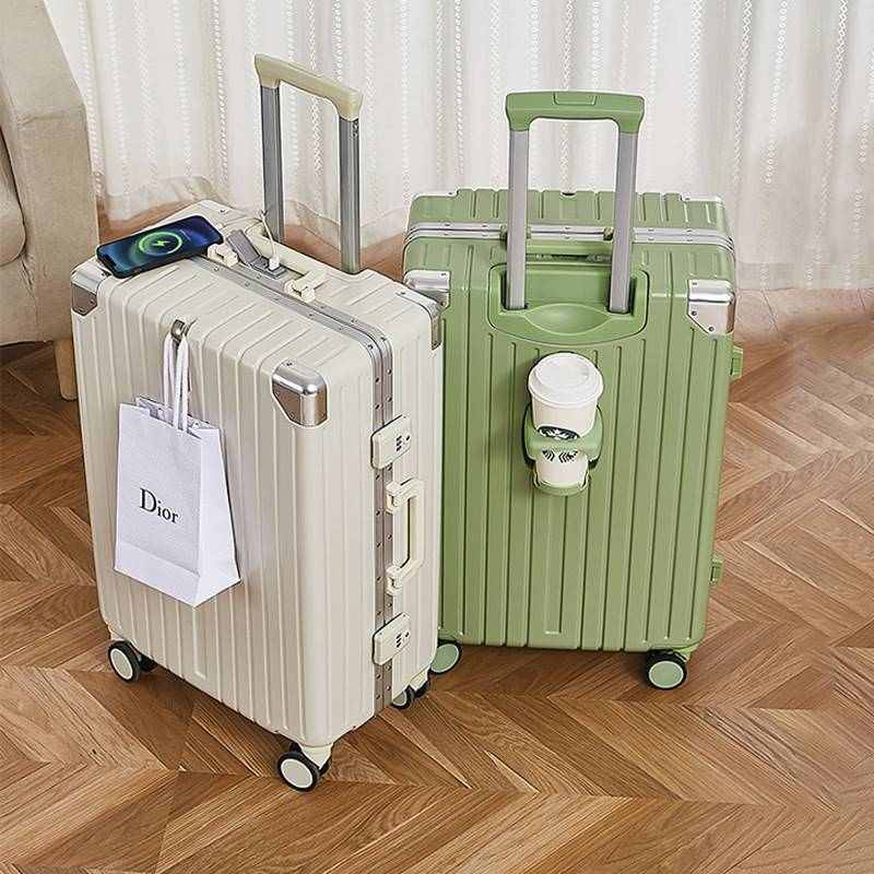 行李箱女铝框款密码拉杆箱大容量可充电旅行箱男生24USB充电款