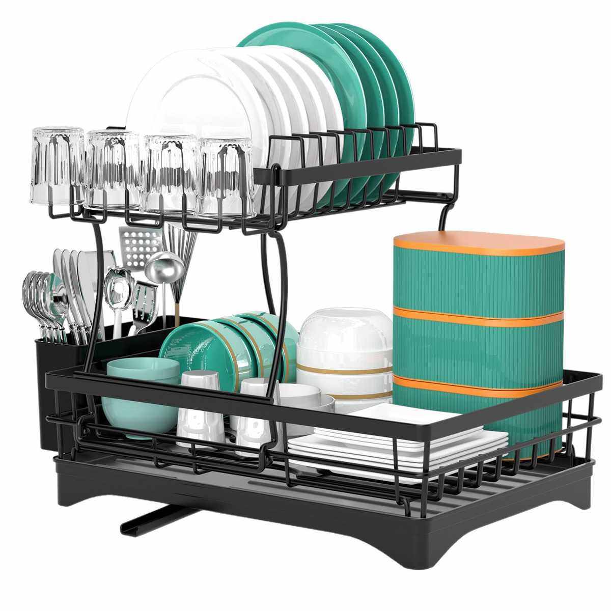 厨房置物架双层大容量沥水架厨房碗碟勺筷收纳厨房整理架,厨房/烹饪用具,厨房抽屉置物架,淘宝优惠券,粉丝福利购,淘宝优惠卷